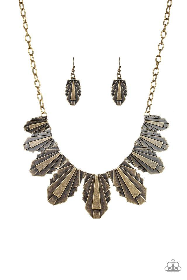 Paparazzi Necklace ~ Cougar Cave - Brass