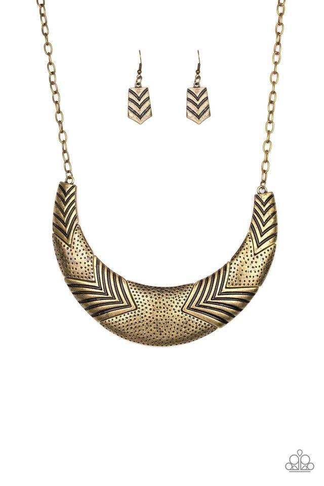 Paparazzi Necklace ~ Geographic Goddess - Brass