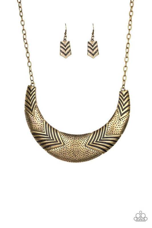 Paparazzi Necklace ~ Geographic Goddess - Brass