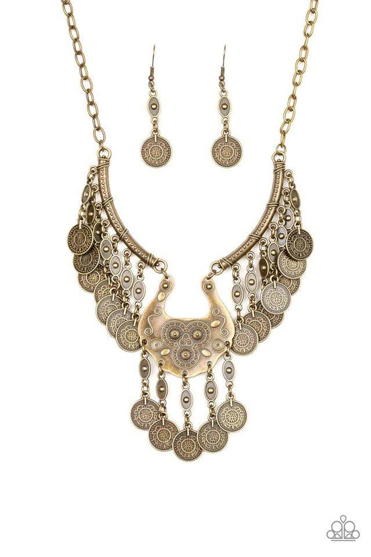 Paparazzi Necklace ~ Treasure Temptress - Brass