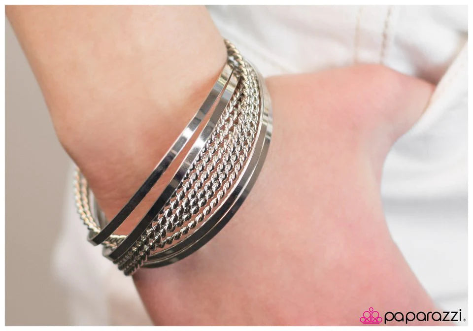 Paparazzi Bracelet ~ Keep It Together - Silver