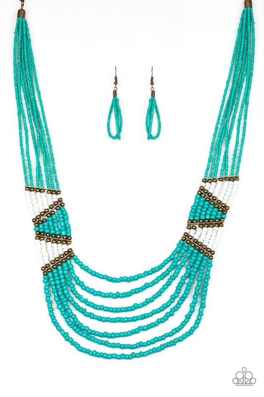 Paparazzi Necklace ~ Kickin It Outback - Blue