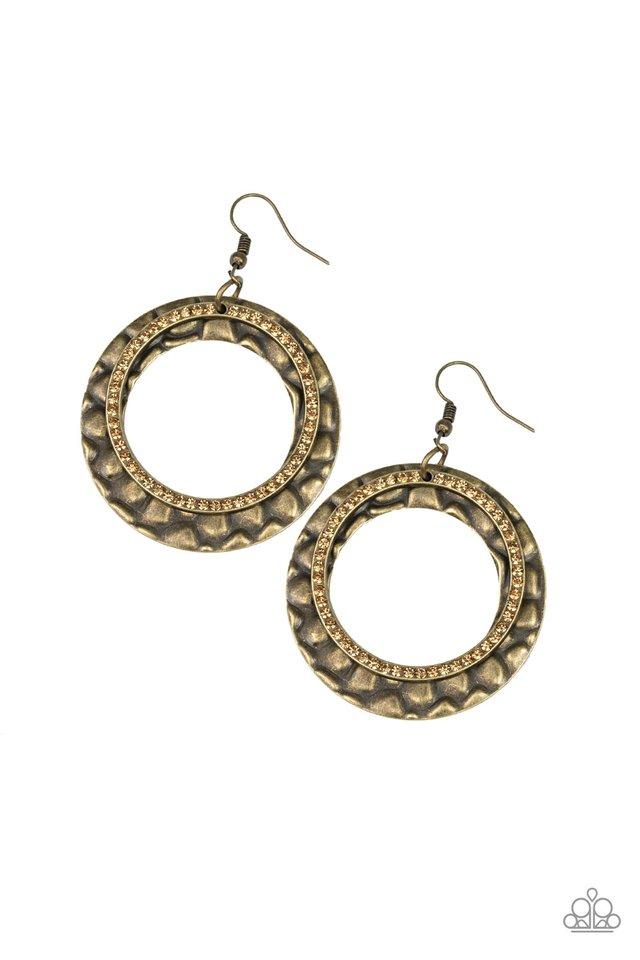Paparazzi Earring ~ Cinematic Shimmer - Brass