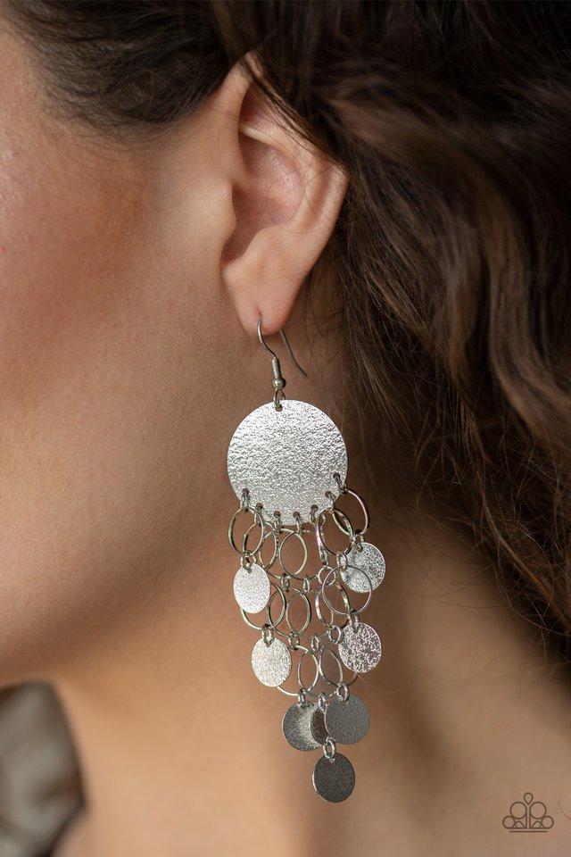 Paparazzi Earring ~ Turn On The BRIGHTS - Silver