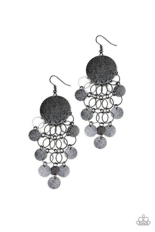 Paparazzi Earring ~ Turn On The BRIGHTS - Black