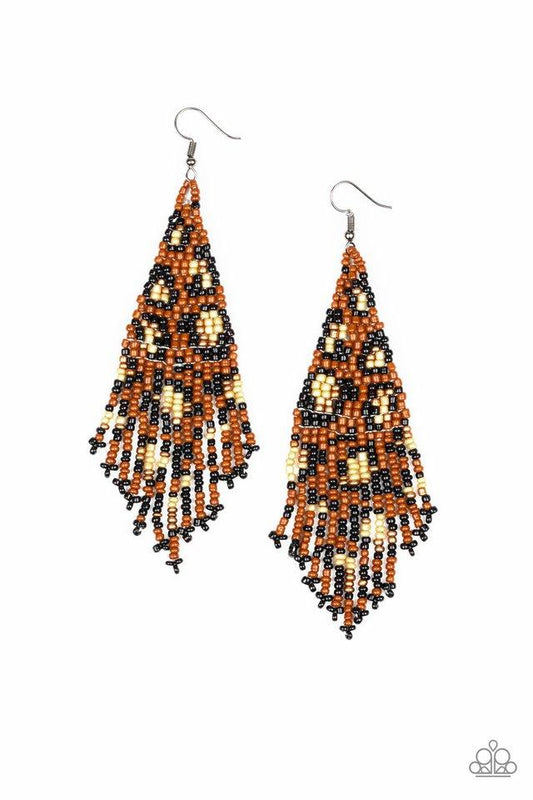 Paparazzi Earring ~ Bodacious Bombshell - Brown