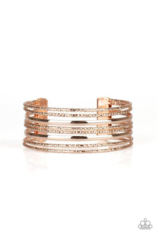 Pulsera Paparazzi ~ Stack Shack - Oro rosa