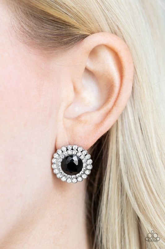 My Second Castle - Black - Paparazzi Earring Image