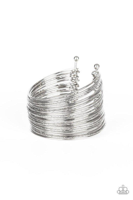 Paparazzi Bracelet ~ Stacked To The Max - Silver