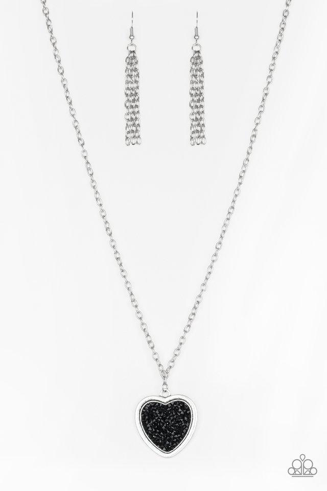 Paparazzi Necklace ~ Heart of SPARKLE - Black