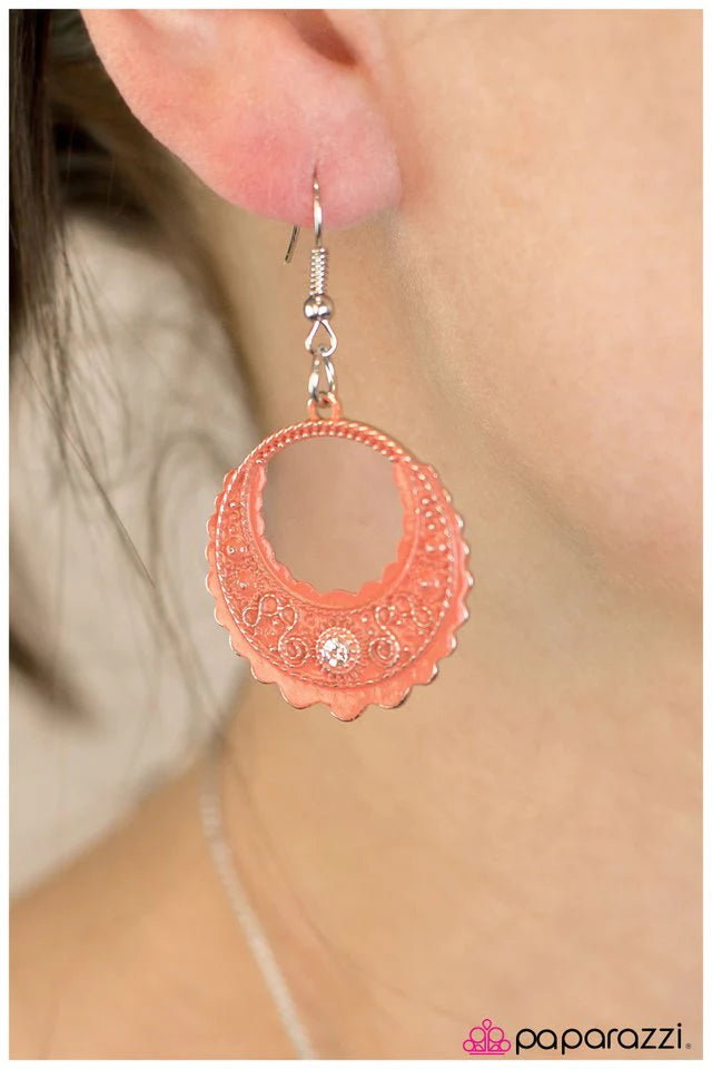 Paparazzi Earring ~ A Whole New World - Orange