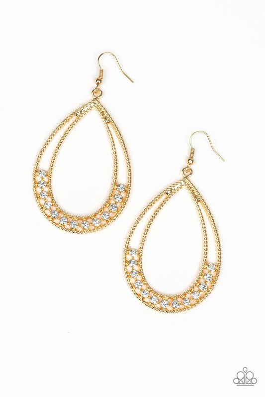 Paparazzi Earring ~ Glitz Fit - Gold