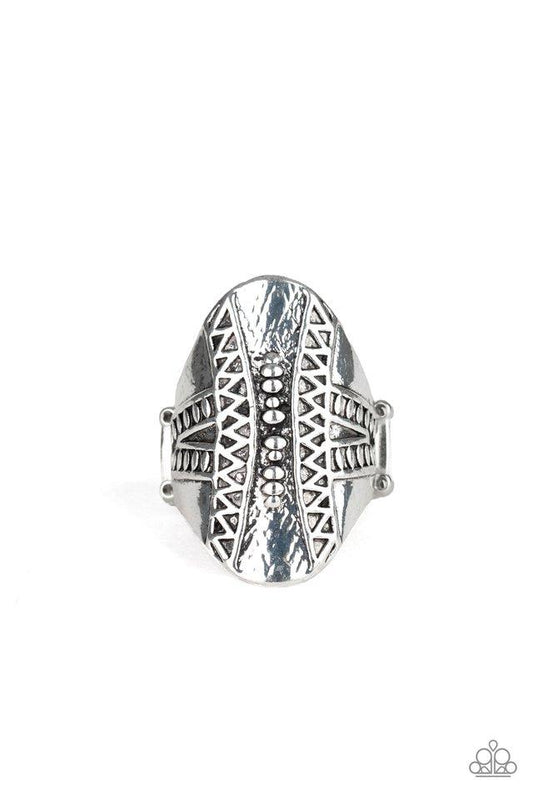 Paparazzi Ring ~ Shields Up - Silver