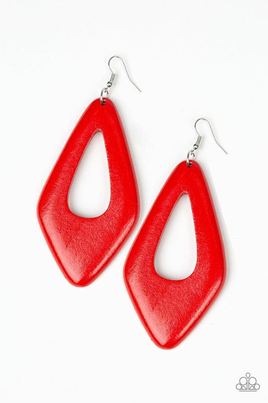 Paparazzi Earring ~ A SHORE Bet - Red