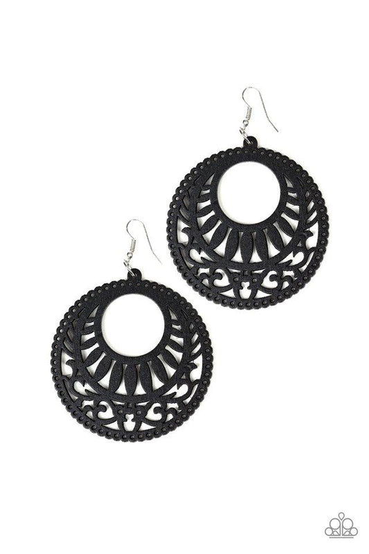 Paparazzi Earring ~ Coachella Cabana - Black