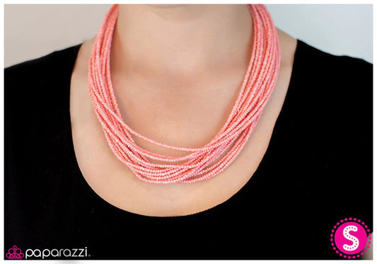 Collar Paparazzi ~ Espacios abiertos - Rosa