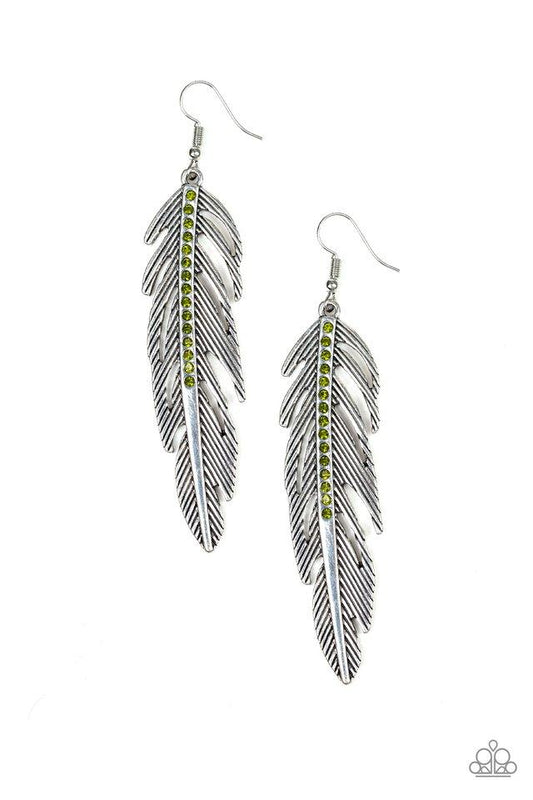 Paparazzi Earring ~ Give Me A ROOST - Green