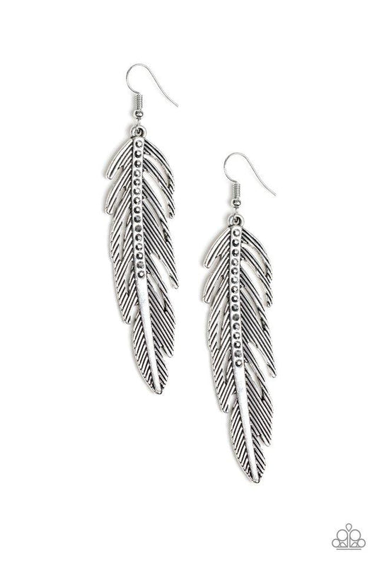 Paparazzi Earring ~ Give Me A ROOST - Silver