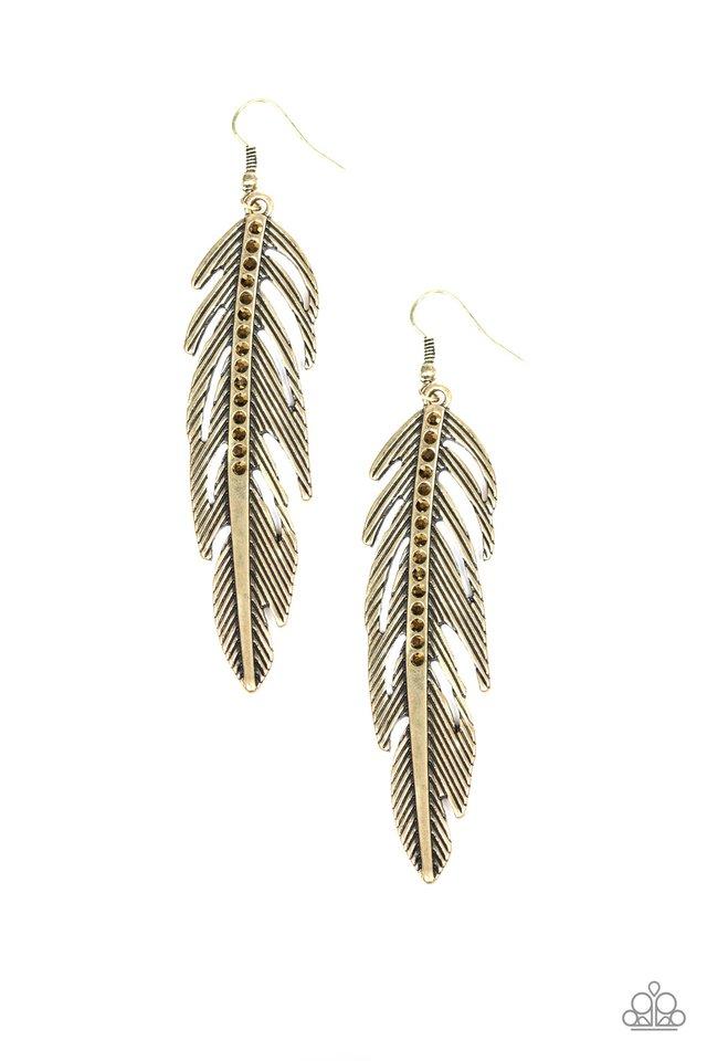 Paparazzi Earring ~ Give Me A ROOST - Brass