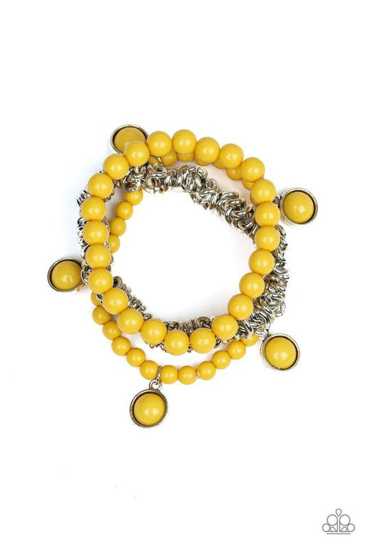 Paparazzi Bracelet ~ Good Vibes Only - Yellow