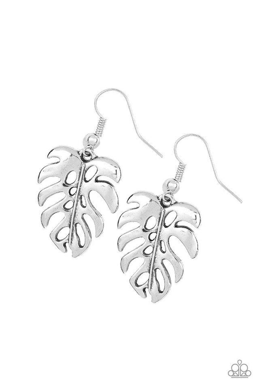 Paparazzi Earring ~ Desert Palms - Silver