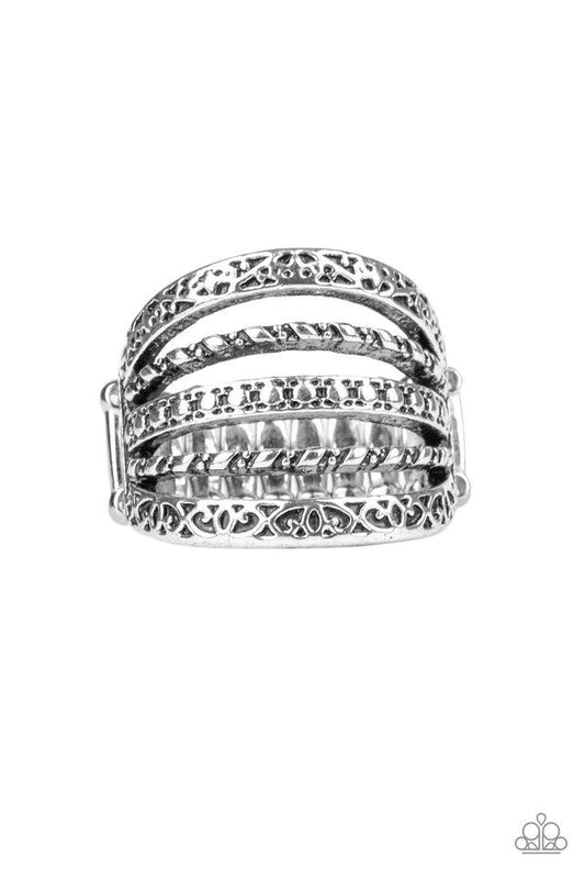 Paparazzi Ring ~ Textile Bliss - Silver