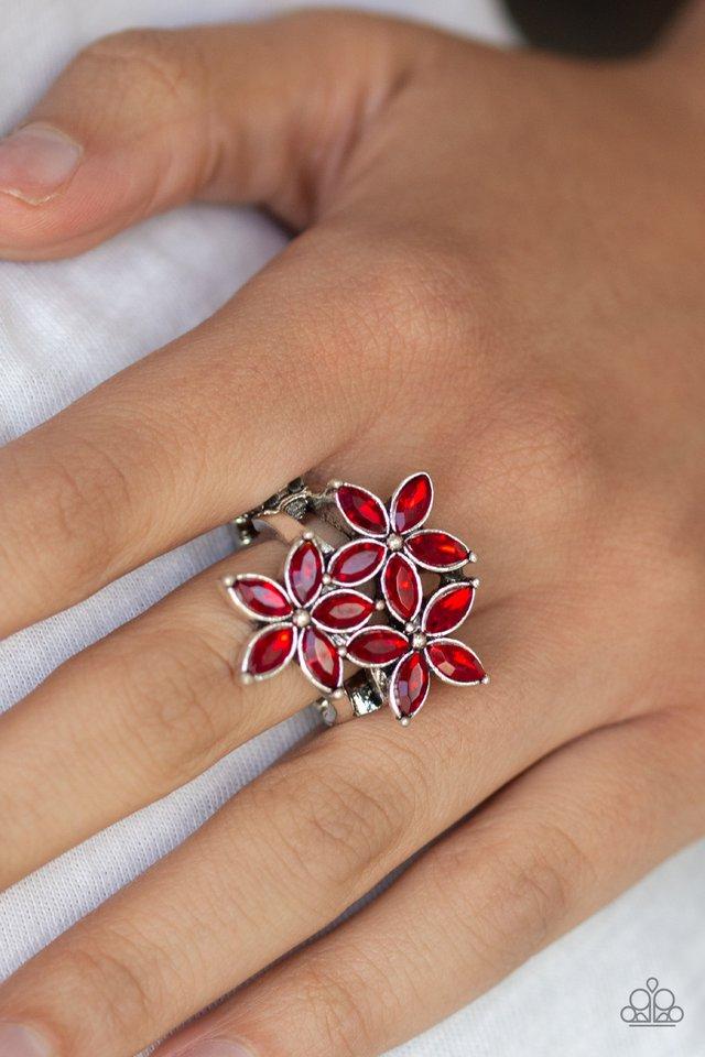 Paparazzi Ring ~ Gardenia Grandeur - Red