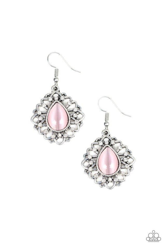 Paparazzi Earring ~ Totally GLOWN Away - Pink