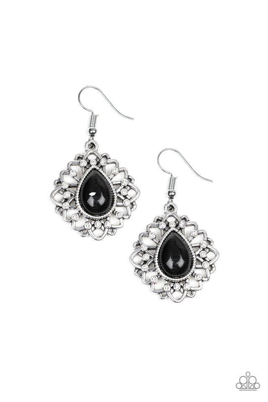 Paparazzi Earring ~ Totally GLOWN Away - Black