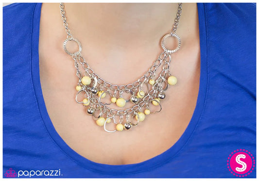 Paparazzi Necklace ~ Silly Little Love Songs - Yellow