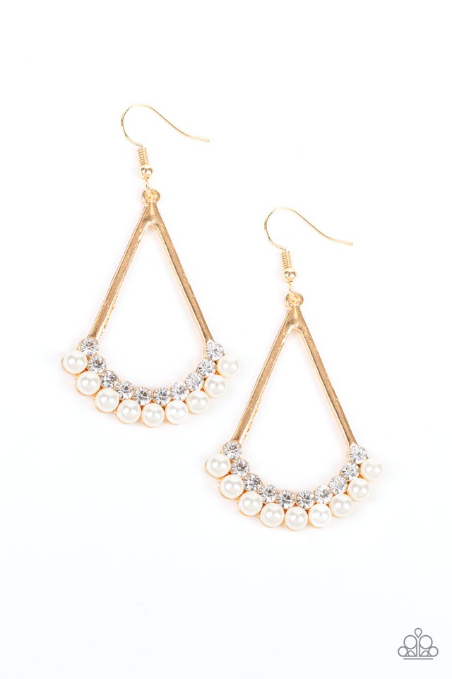 Top to Bottom - Gold - Paparazzi Earring Image