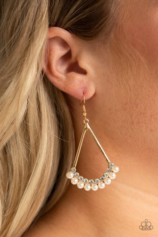Top to Bottom - Gold - Paparazzi Earring Image