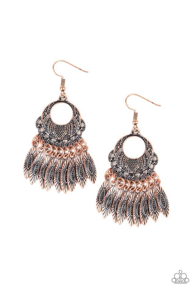 Paparazzi Earring ~ Country Chimes - Copper