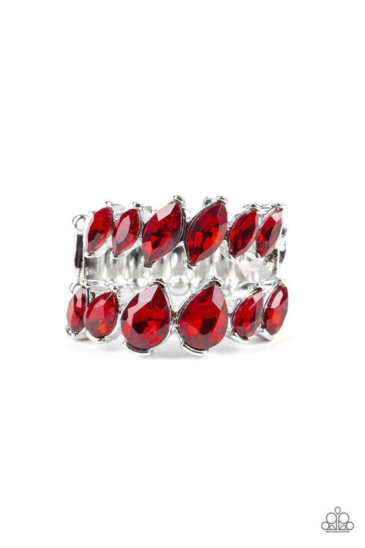 Anillo Paparazzi ~ Timeless Tiers - Rojo