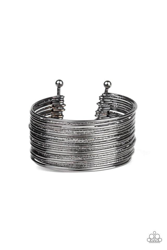 Paparazzi Bracelet ~ Stacked To The Max - Black