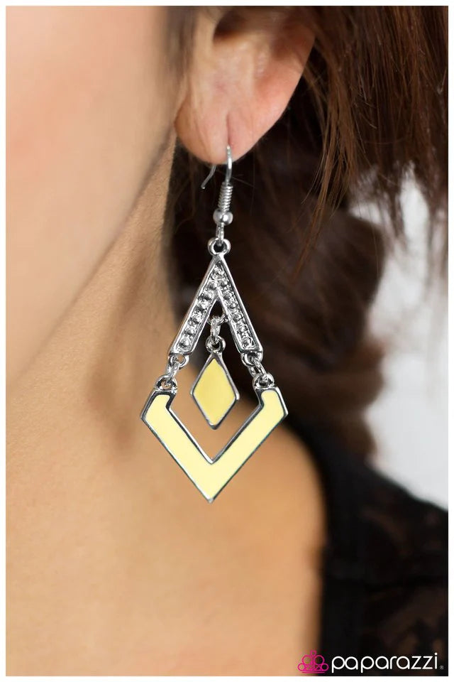 Paparazzi Earring ~ Every Which Way - Yellow