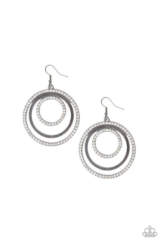 Paparazzi Earring ~ Rippling Refinement - Black