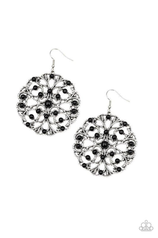 Paparazzi Earring ~ Rainbow Dew - Black