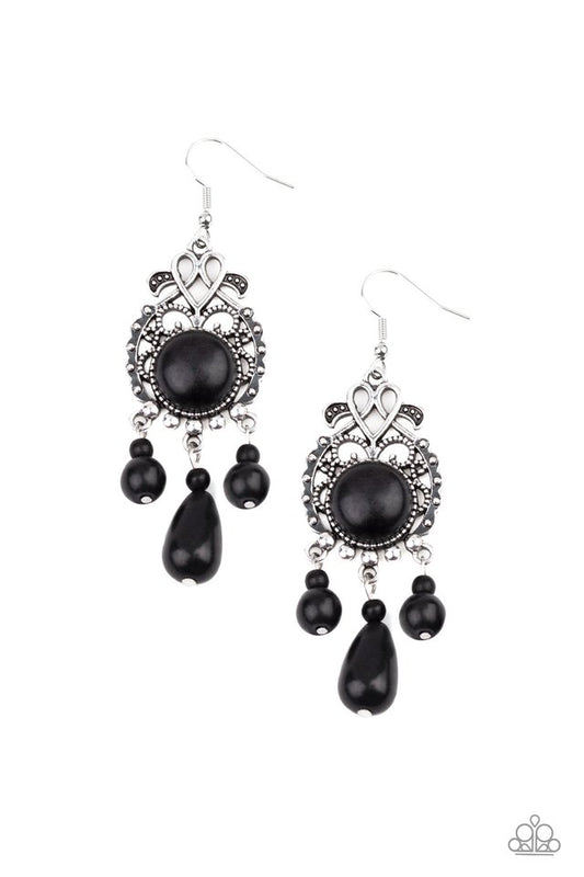 Stone Bliss - Black - Paparazzi Earring Image