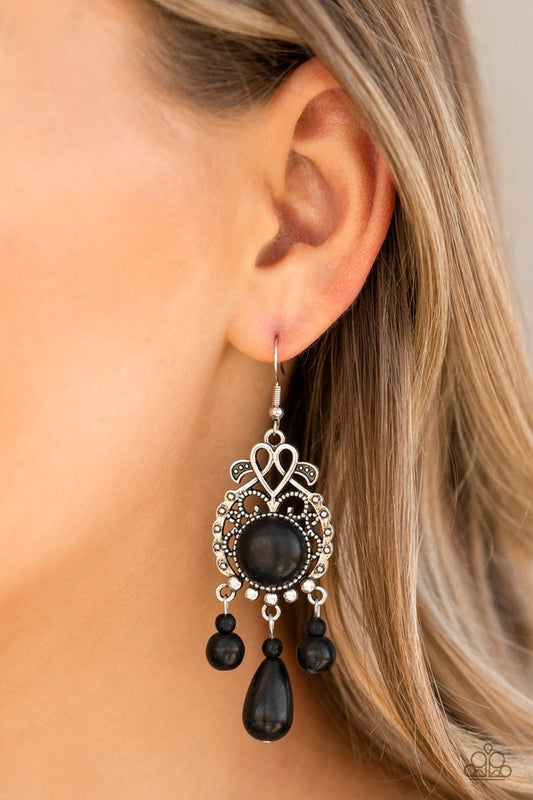 Stone Bliss - Black - Paparazzi Earring Image