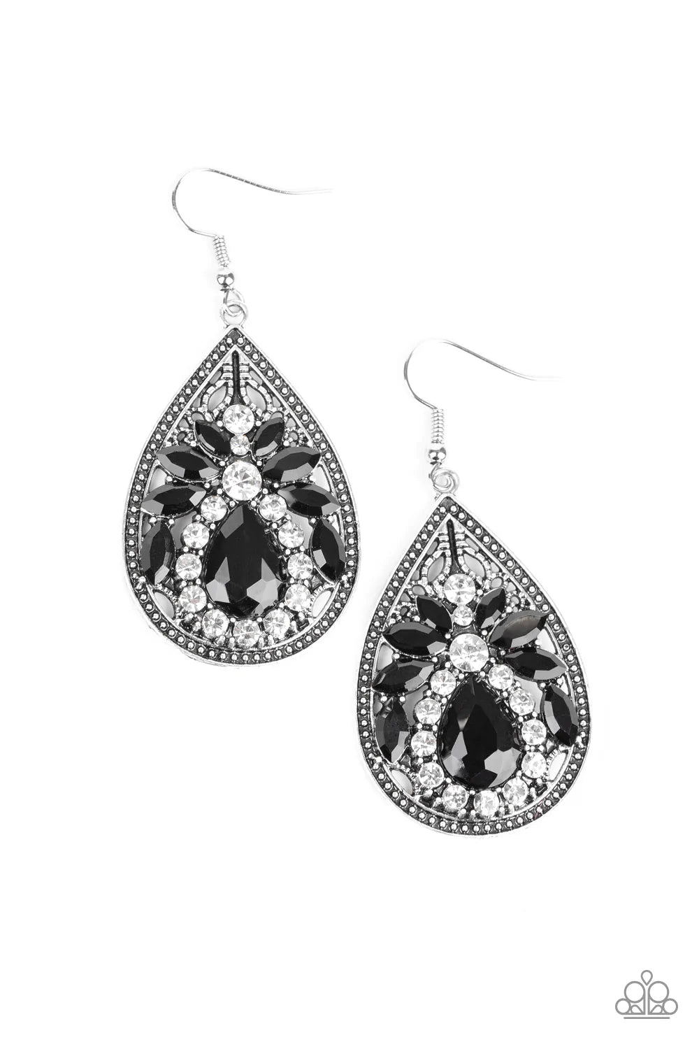 Paparazzi Earring ~ Candlelight Sparkle - Black