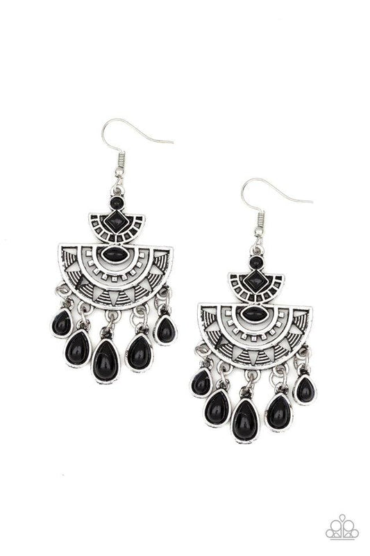 Paparazzi Earring ~ SOL Searching - Black