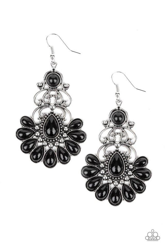 Paparazzi Earring ~ Paradise Parlor - Black