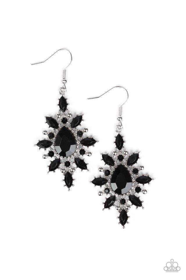 Paparazzi Earring ~ Glamorously Colorful - Black