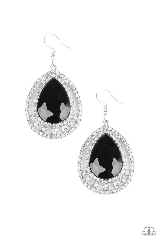 Paparazzi Earring ~ All Rise For Her Majesty - Black