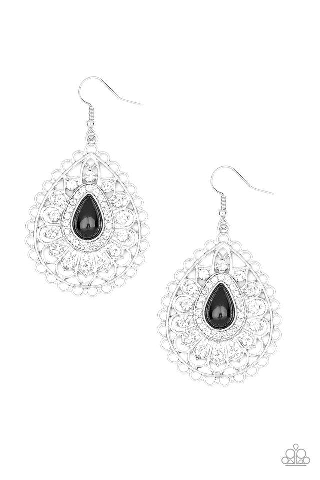 Paparazzi Earring ~ Glamour Grandeur - Black