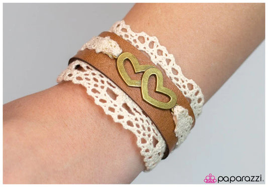 Paparazzi Bracelet ~ All You Need Is Love - Brown