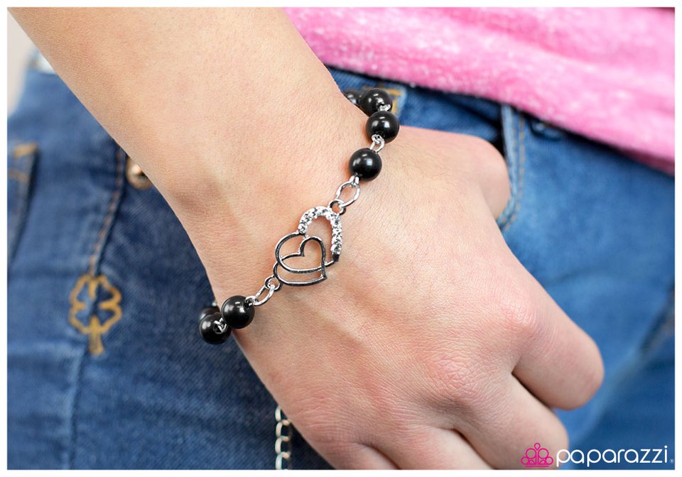 Pulsera Paparazzi ~ Sigue tu corazón - Negro