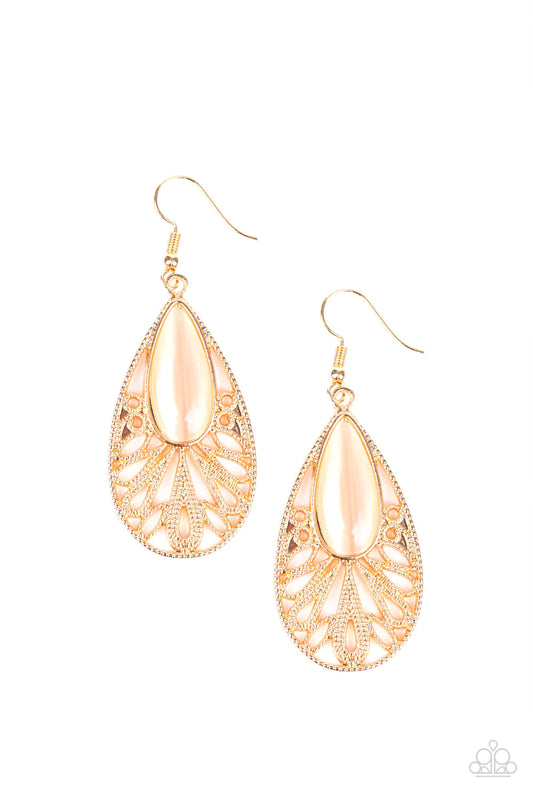 Paparazzi Earring ~ Glowing Tranquility - Gold