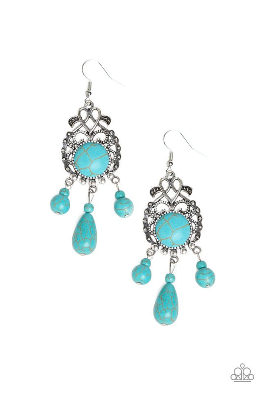 Stone Bliss - Blue - Paparazzi Earring Image